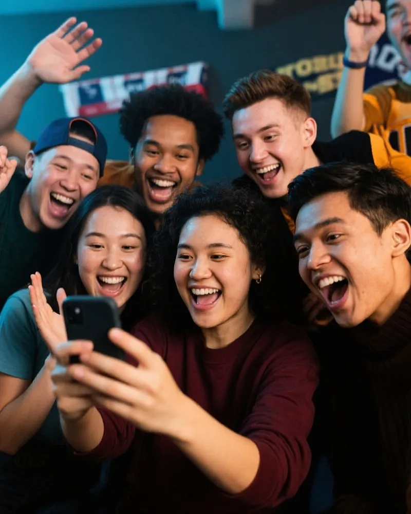 Fans using sports app